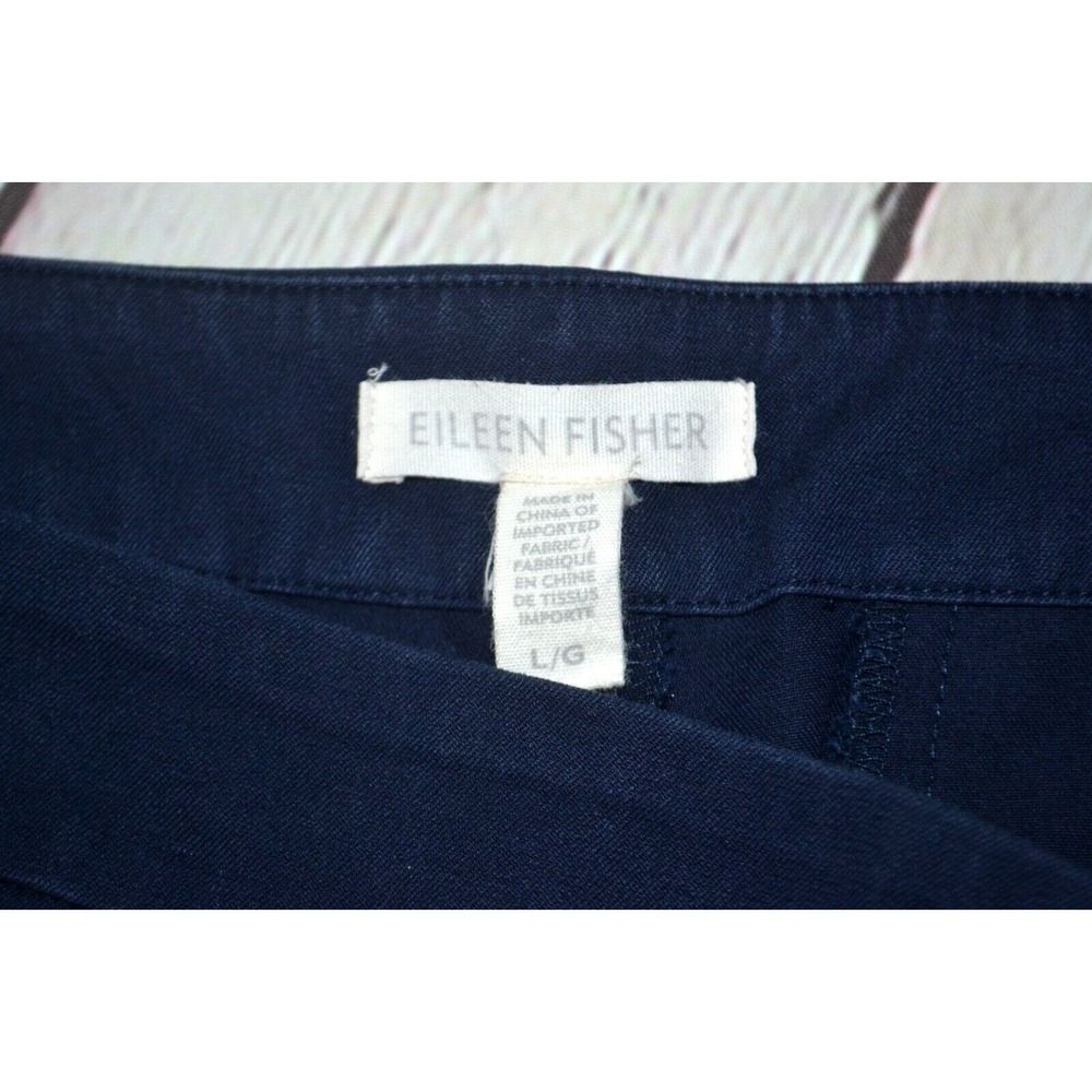 EILEEN FISHER Women's Cotton Blend Dress Chino Pants - Zippered Ankle SIZE LARGE - Picture 9 of 10